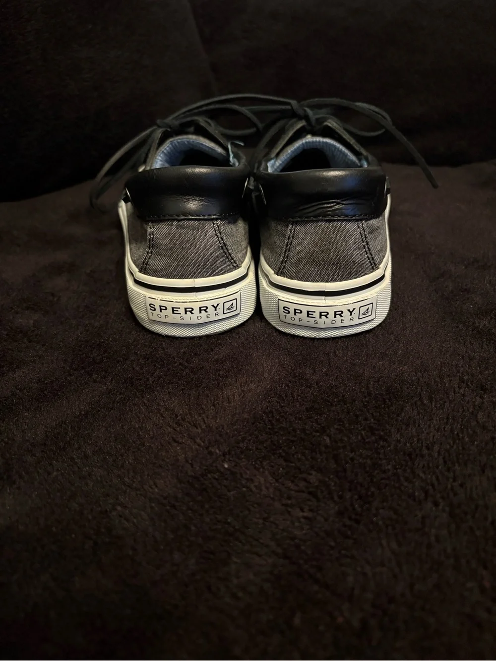 Sperry STS10640 Top-sider Bahama 2 eye dark blue canvas deck boat shoes 8.5M